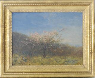 Félix Ziem - Pecher En Fleurs: A Peach Blossom Tree In A Landscape
