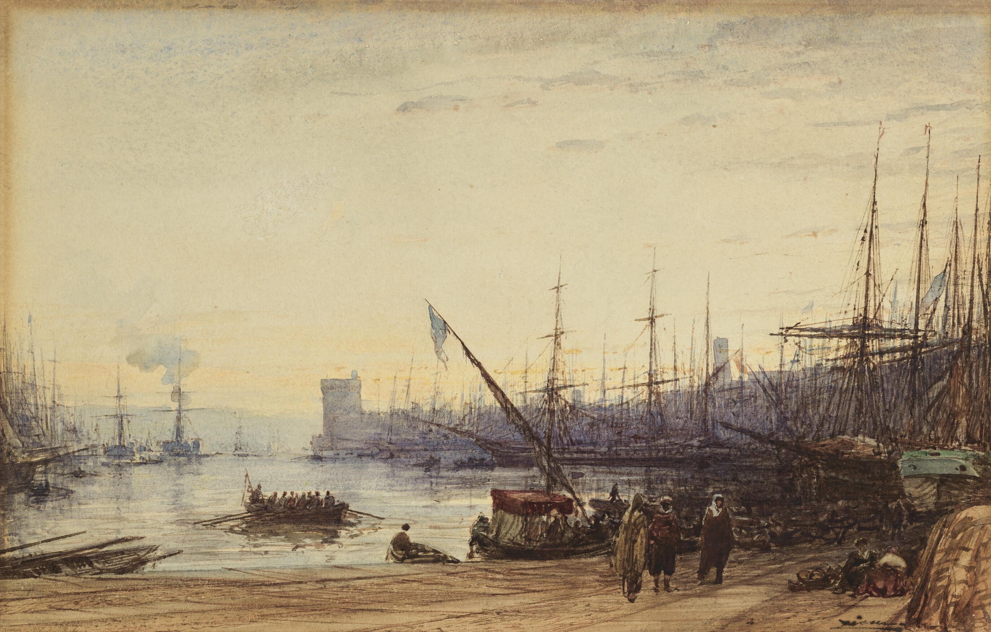 Félix Ziem - Port Méditerranéen Au Soleil Couchant