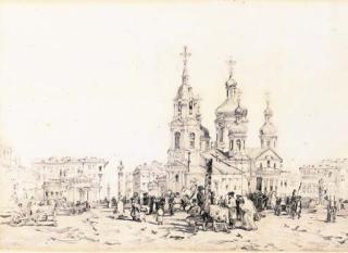 Félix Ziem - The Church of the Assumption of the Blessed Virgin on Sennaya, St. Petersburg