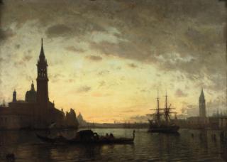 Félix Ziem - Vue de San Giorgio, le soir: view of the San Giorgo by night, Venice