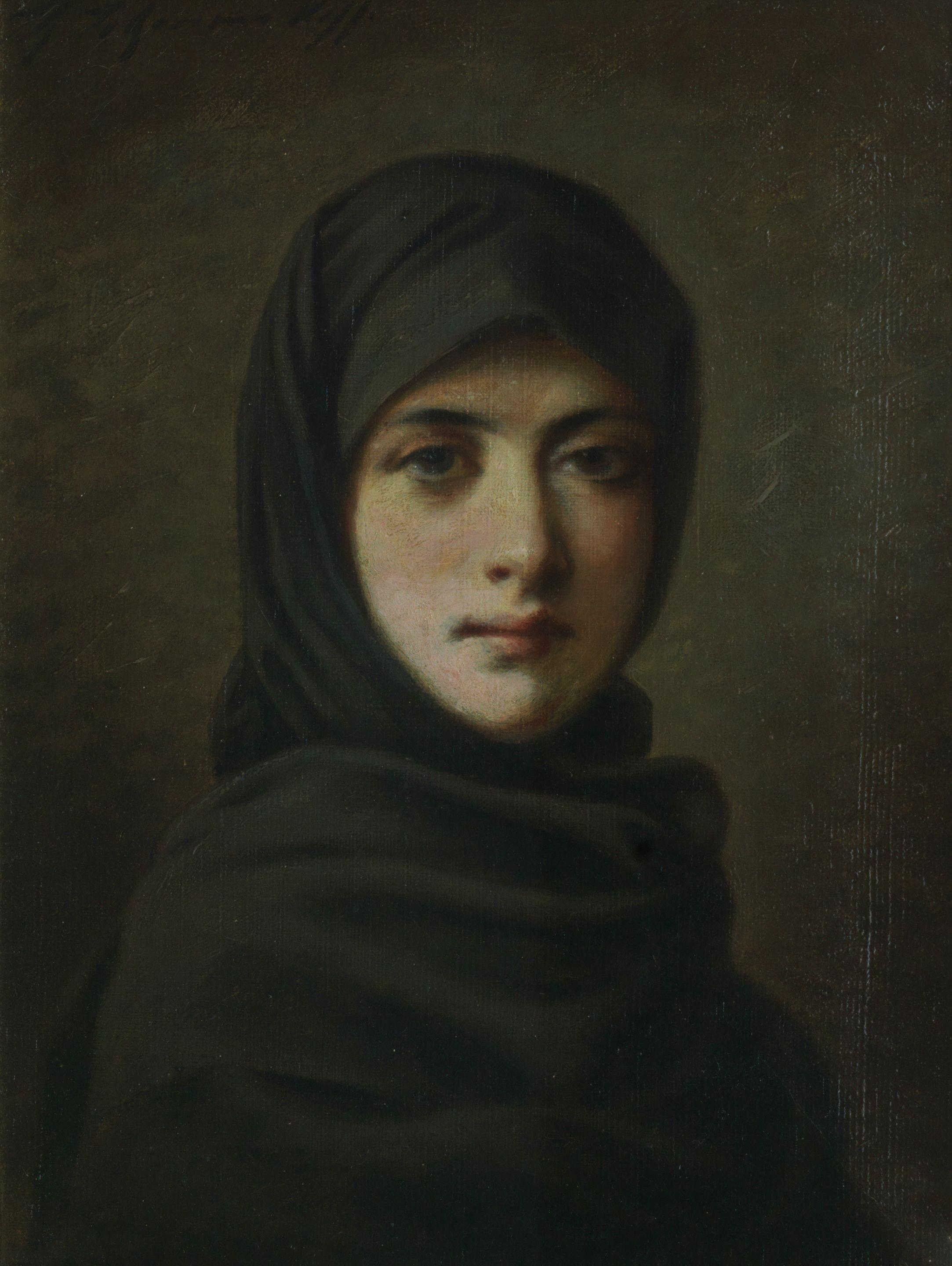 Féodor Pétrovitch Tchoumakoff - Portrait of a girl in a headscarf