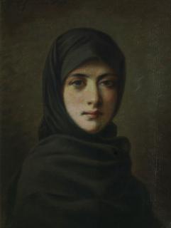 Féodor Pétrovitch Tchoumakoff - Portrait of a girl in a headscarf