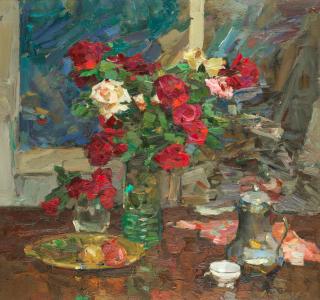 Feodor Zakharov - Still Life Of Roses