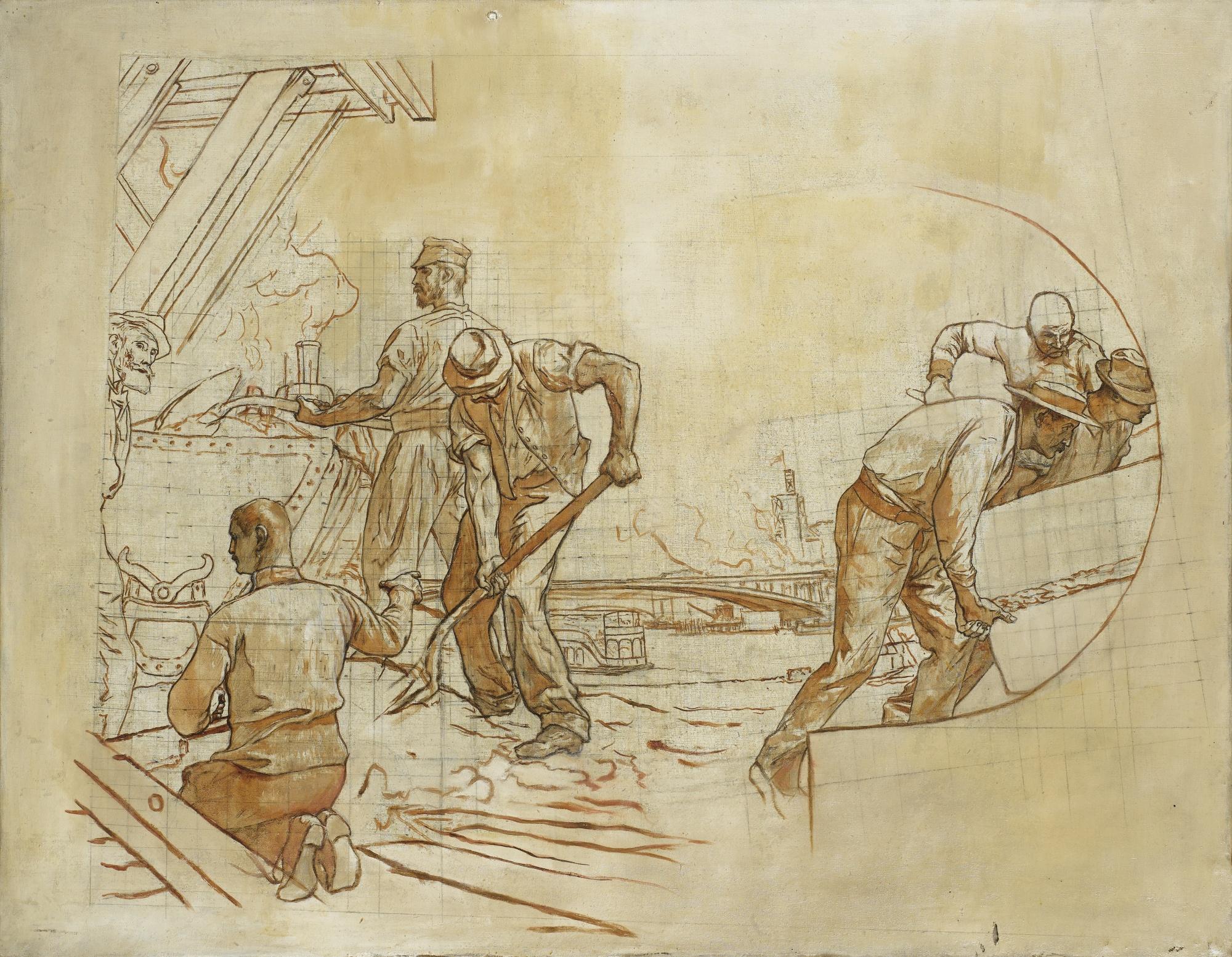 Ferdinand-Anne Piestre - Fernand Cormonprojet De Décor : Un Chantier Au Bord De La Seine