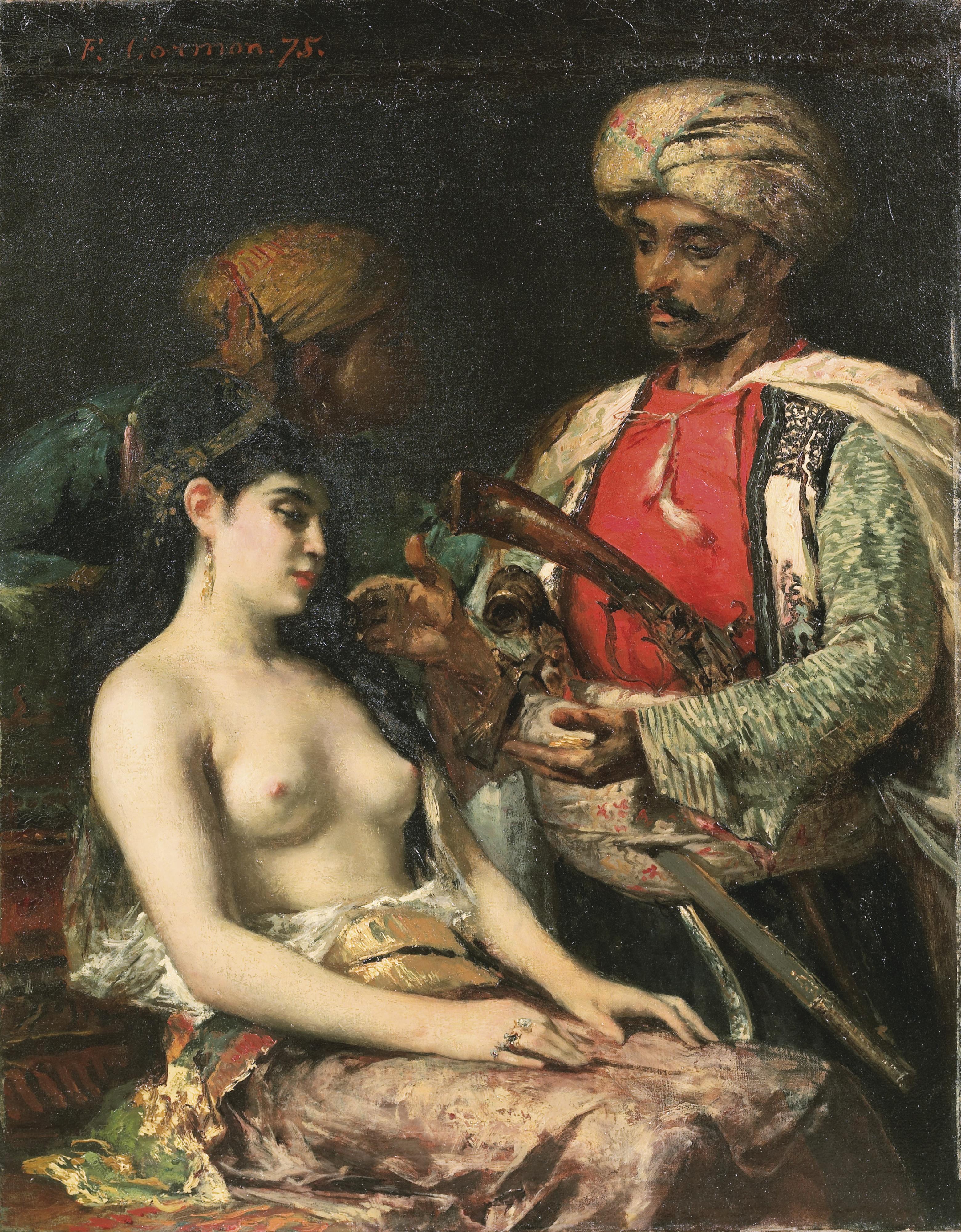 Ferdinand-Anne Piestre - La Nouvelle Favoritefernand Cormon ; The New Favourite; Signed And Dated \'75 Upper Left ; Oil On Canvas