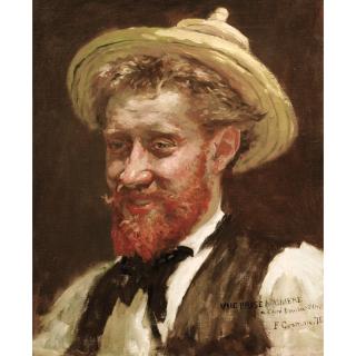 Ferdinand-Anne Piestre - Portrait D\'Homme Au Chapeau