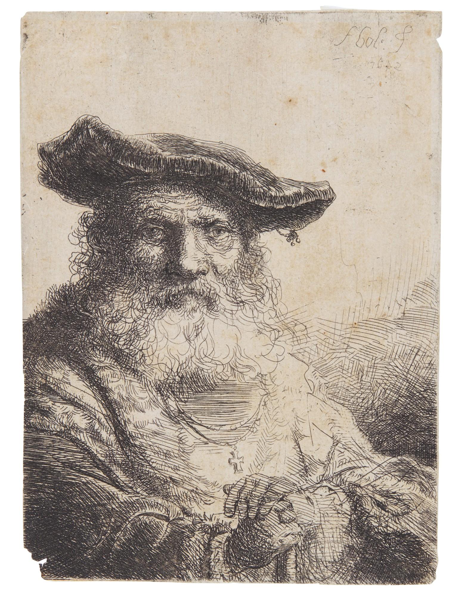 Ferdinand Bol - Old Man with a Flowing Beard and Cap (Hollstein 9)