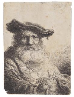 Ferdinand Bol - Old Man with a Flowing Beard and Cap (Hollstein 9)