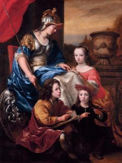 Ferdinand Bol - Portrait of a family, An allegory of Education