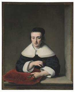 Ferdinand Bol - Portrait of a lady at a casement