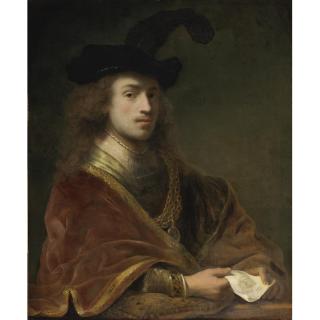 Ferdinand Bol - Self-Portrait, Behind A Parapet