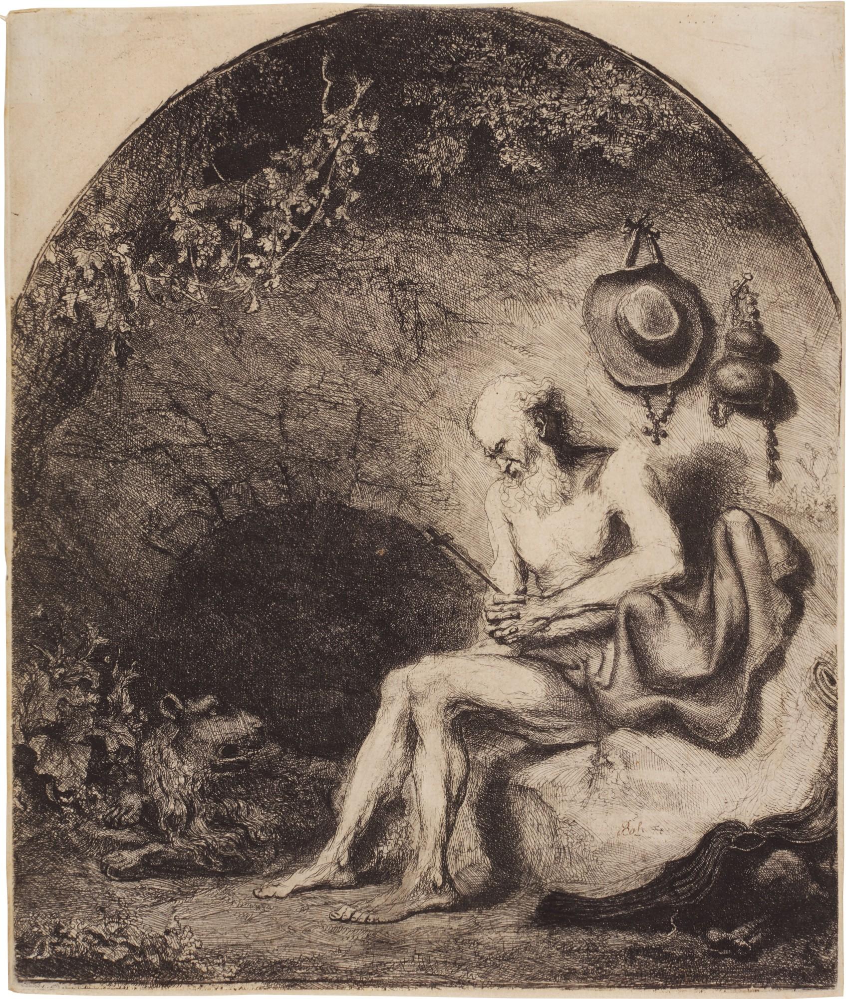 Ferdinand Bol - St. Jerome in the Cave (Bartsch, Hollstein 3)
