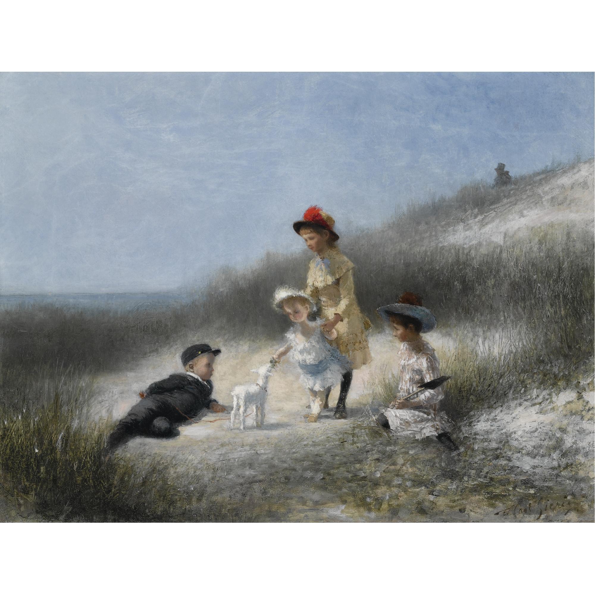 Ferdinand Carl Sierig - Children In The Dunes, Scheveningen