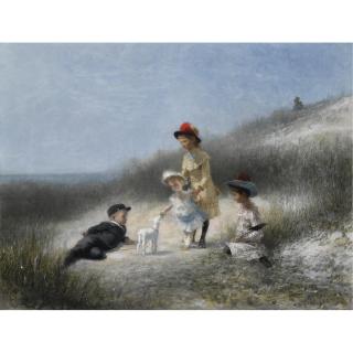 Ferdinand Carl Sierig - Children In The Dunes, Scheveningen