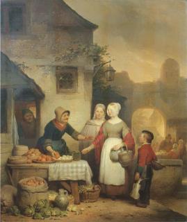 Ferdinand De Braekeleer - A fruitseller\'s advice