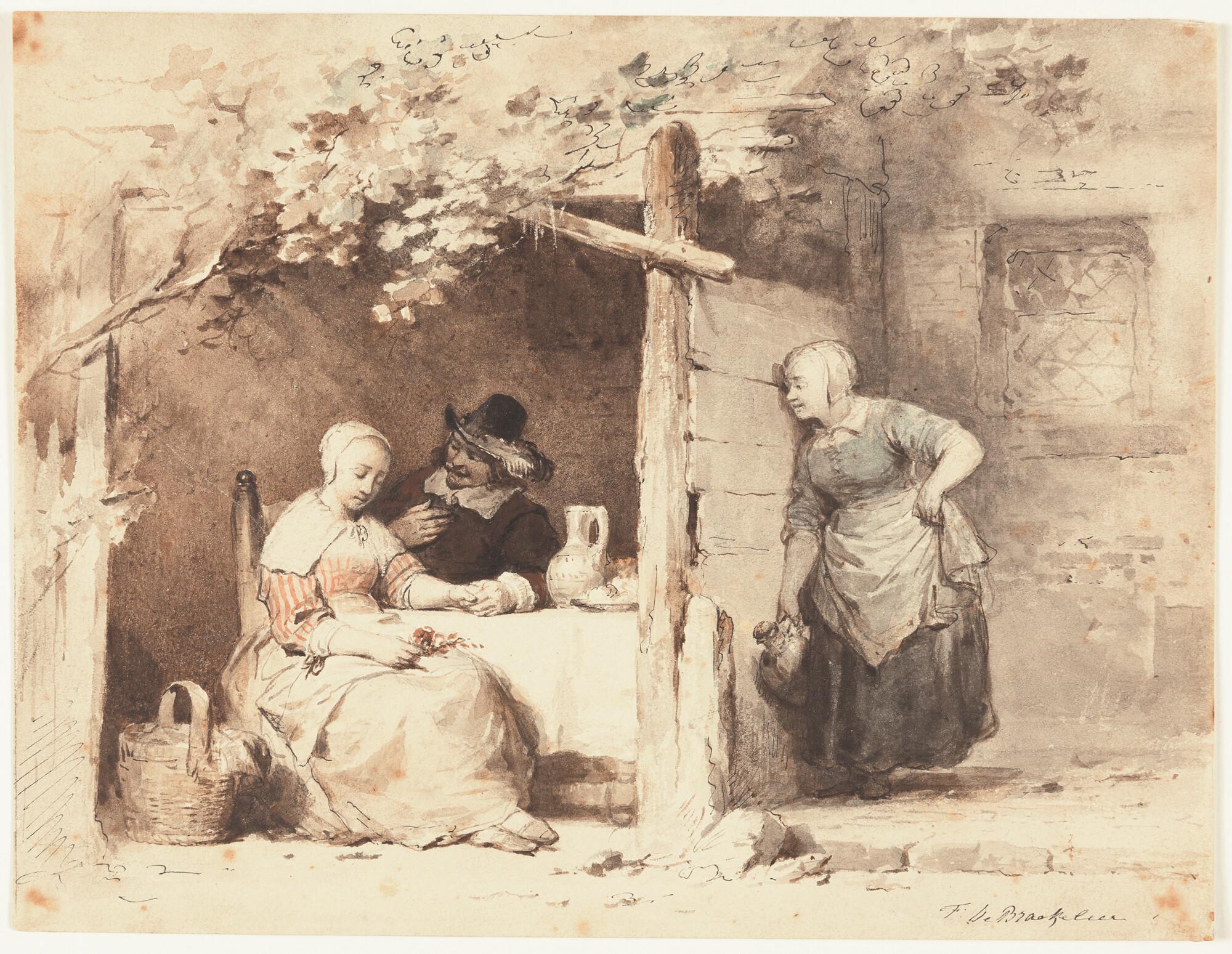 Ferdinand de Braekeleer - Das belauschte Paar