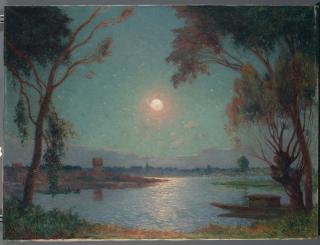 Ferdinand Du Puigaudeau - Bord de Loire au clair de lune