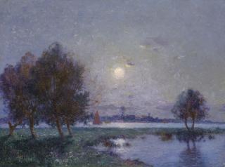 Ferdinand Du Puigaudeau - Bord De Loire Au Clair De Lune