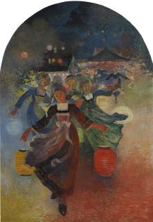 Ferdinand Du Puigaudeau - Bretonnes Aux Lampions À Pont-Aven