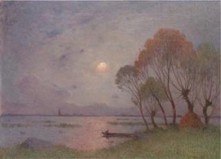 Ferdinand du Puigaudeau - Coucher de Soleil Sur la Grande Brière