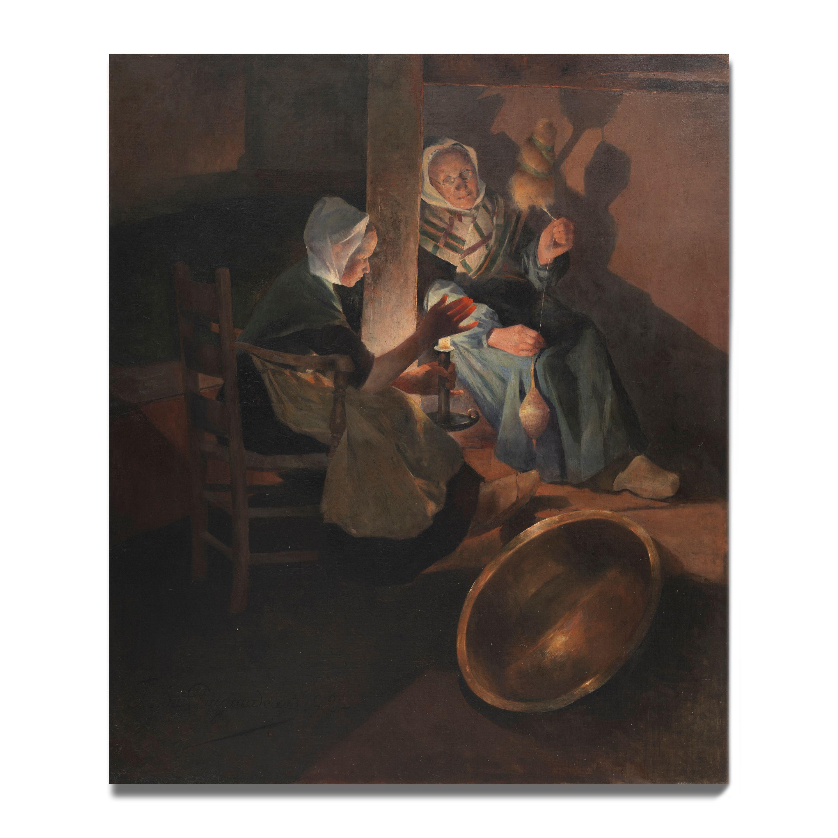 Ferdinand Du Puigaudeau - Fileuses à la bougie ou Une bonne histoire