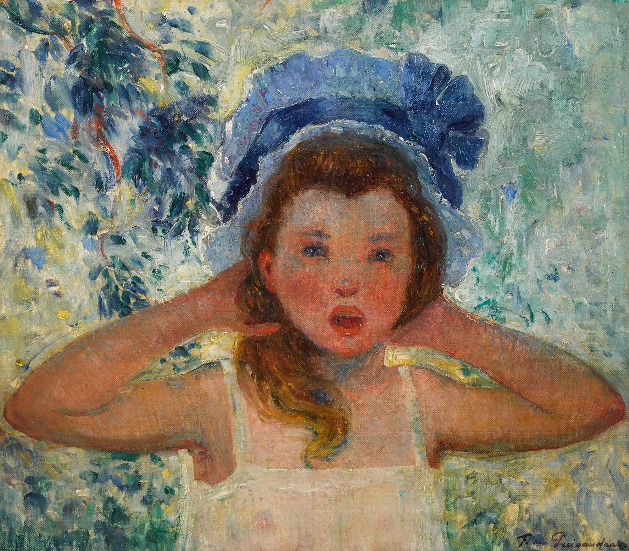 Ferdinand du Puigaudeau - Fille de l\'artiste au bonnet bleu