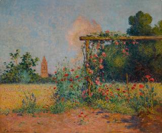 Ferdinand du Puigaudeau - Le Jardin fleuri devant l\'église du Croisic