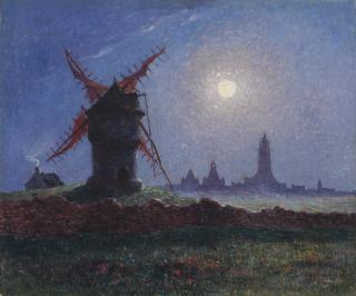 Ferdinand Du Puigaudeau - Moulin de la Masse au clair de lune (Bourg de Batz)