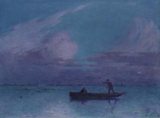 Ferdinand Du Puigaudeau - Promenade en barque de nuit à Brière