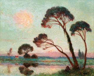  Ferdinand Du Puigaudeau - Soleil Couchant Sur La Brière