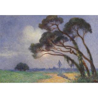 Ferdinand Du Puigaudeau - Statue Au Clair De Lune