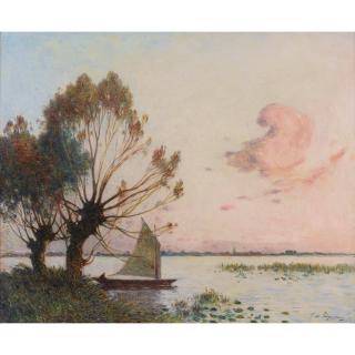 Ferdinand Du Puigaudeau - Voilier Sur Le Marais De La Grande Brière