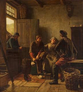 Ferdinand Fagerlin - Family in a fishing cabin