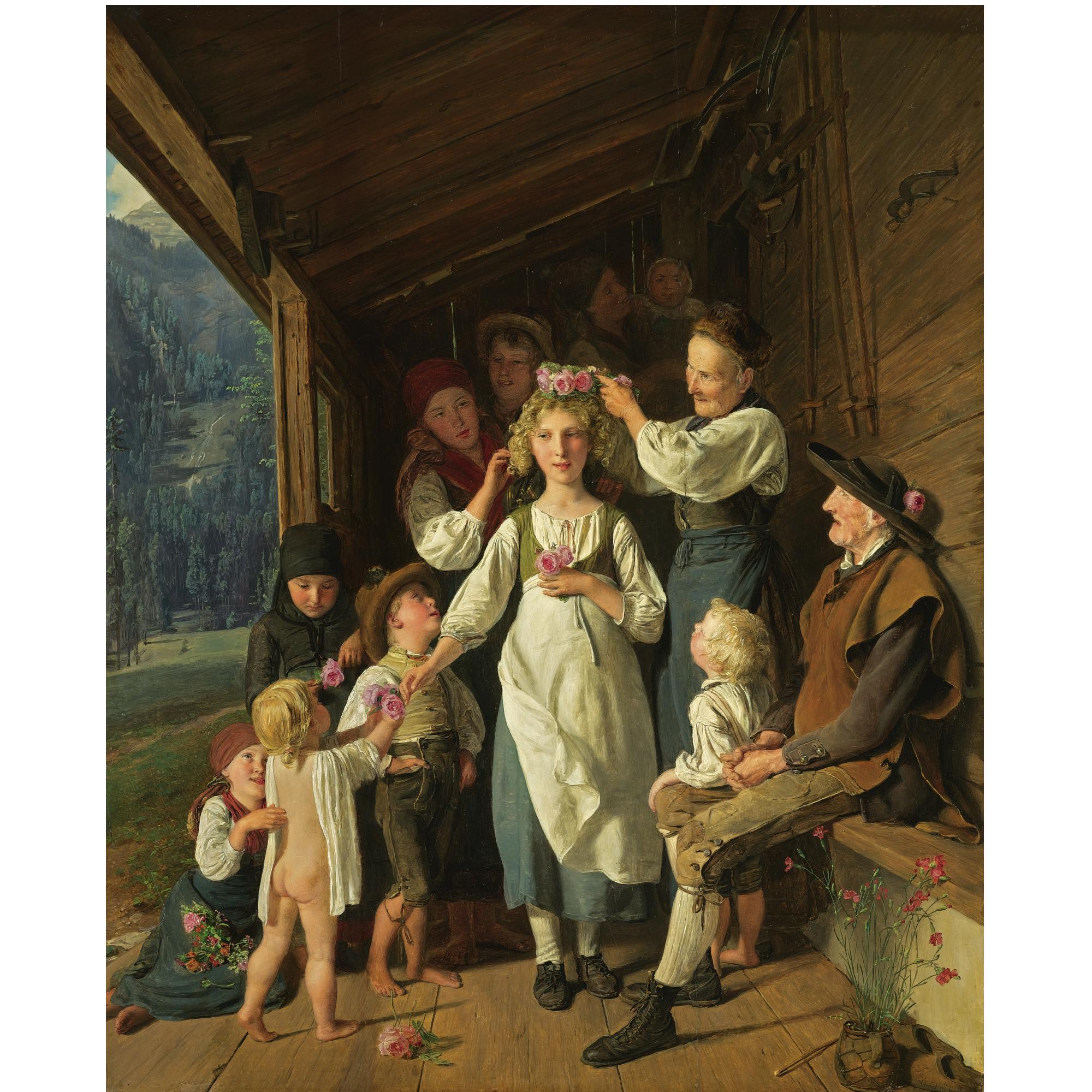 Ferdinand Georg Waldmüller - Austrian Die Kranzeljungfer (The Bridesmaid)