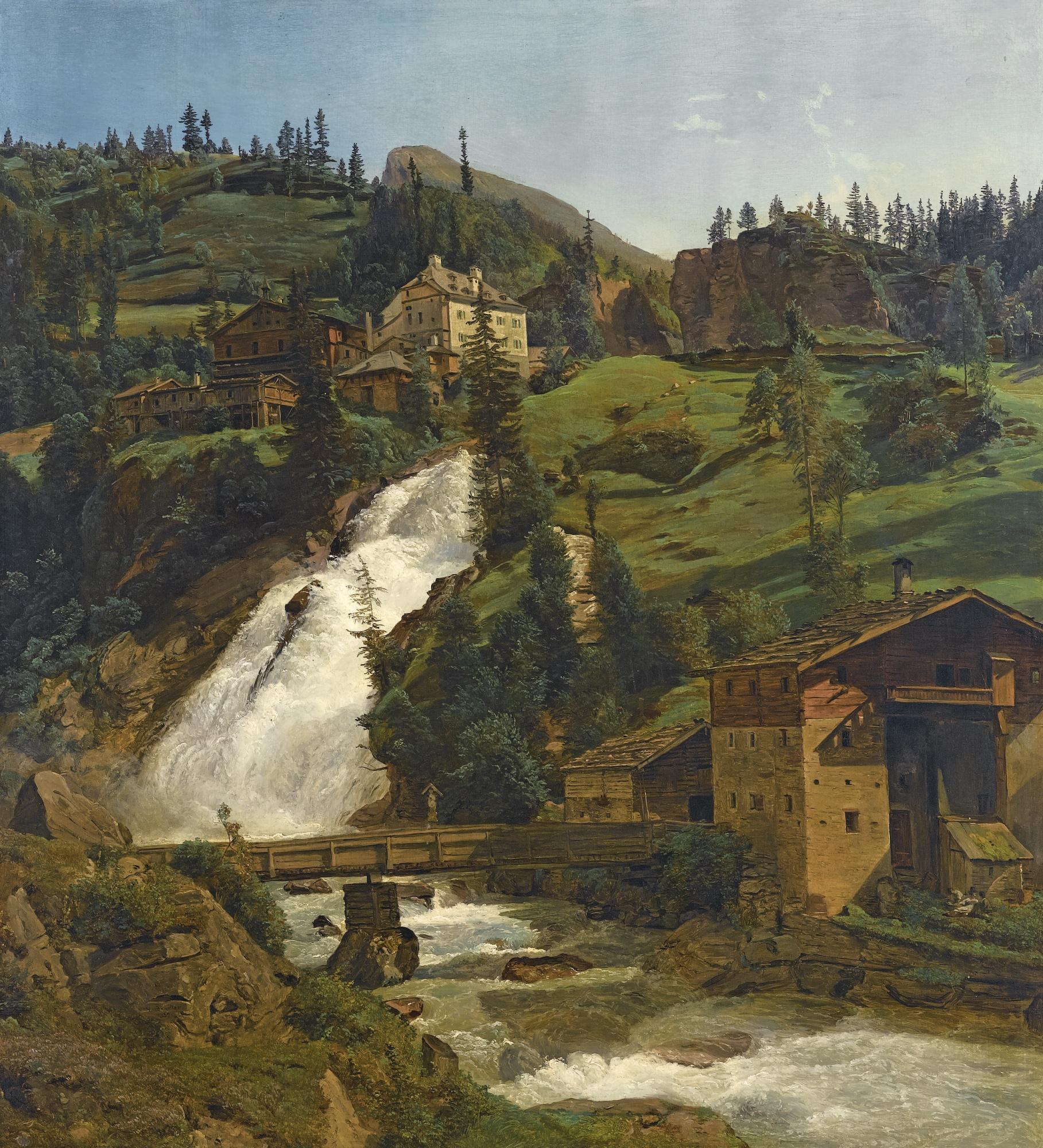 Ferdinand Georg Waldmüller - Austrian Wildbad Gastein (The Wildbad Gastein Falls)