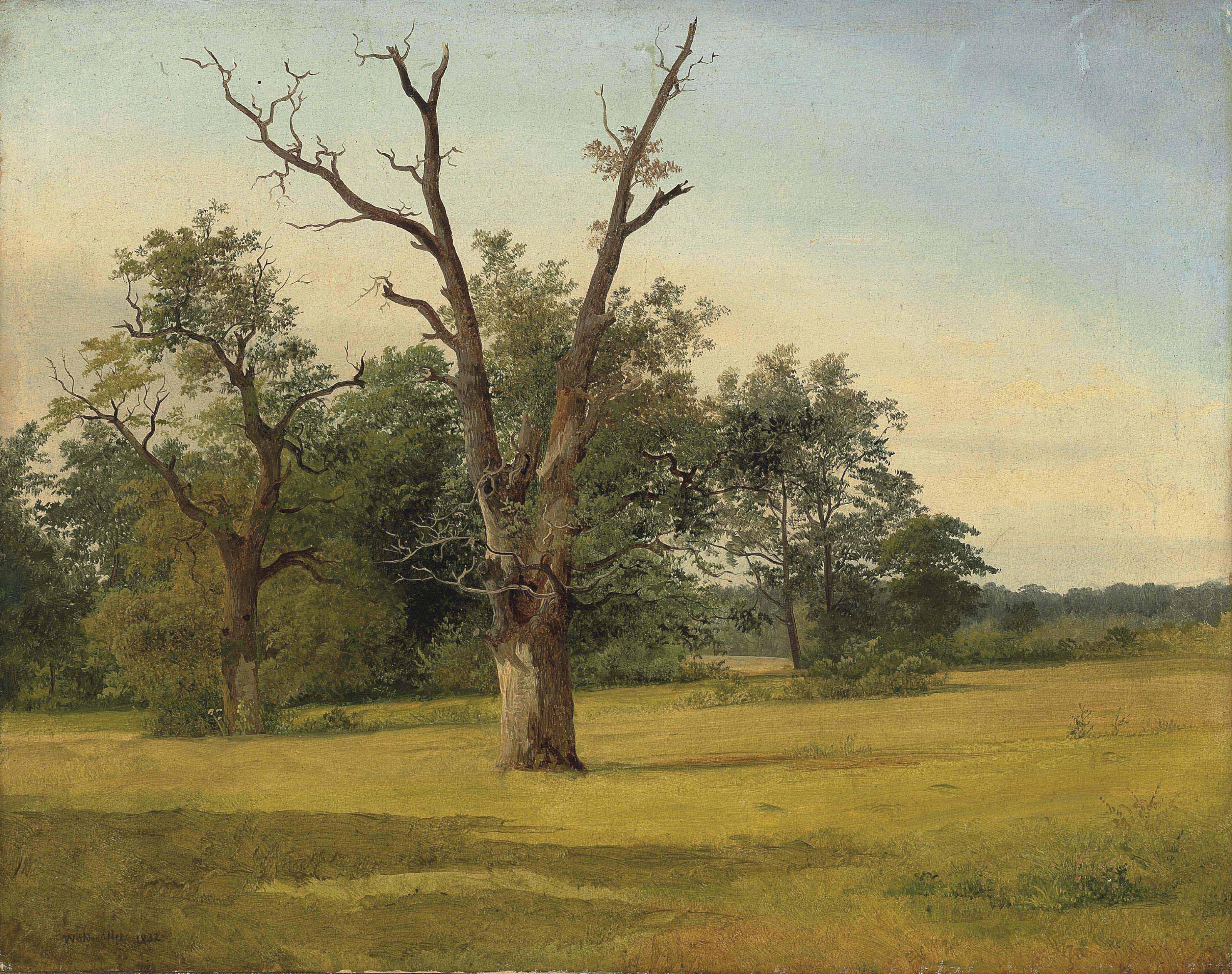 Ferdinand Georg Waldmuller - A Landscape In The Prater, Vienna