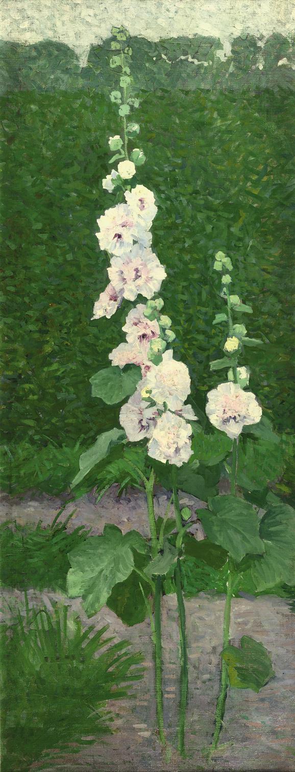 Ferdinand Hart Nibbrig - A White Holly Hock
