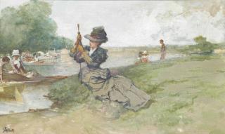 Ferdinand Heilbuth - Boating on the river