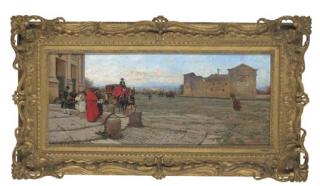 Ferdinand Heilbuth - Piazza San Giovanni in Laterano, Rome