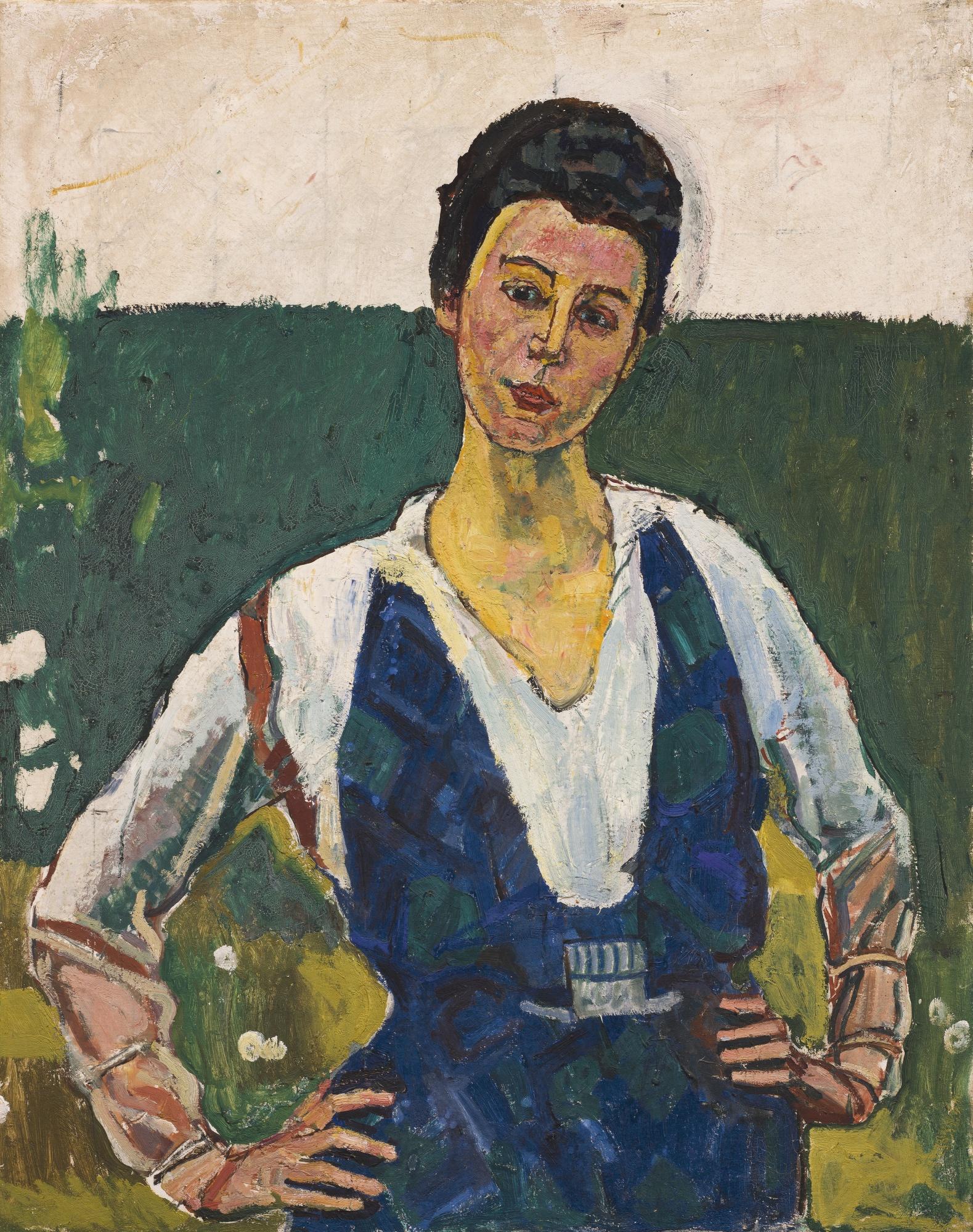Ferdinand Hodler - Bildnis Gertrud Müller Im Grünen, 1916