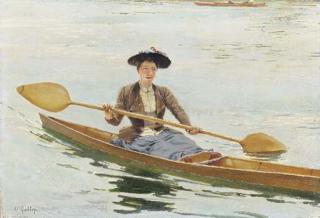 Ferdinand-Joseph Gueldry - An Elegant Lady rowing