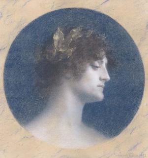 Ferdinand Keller - Study of a Woman\'s Head