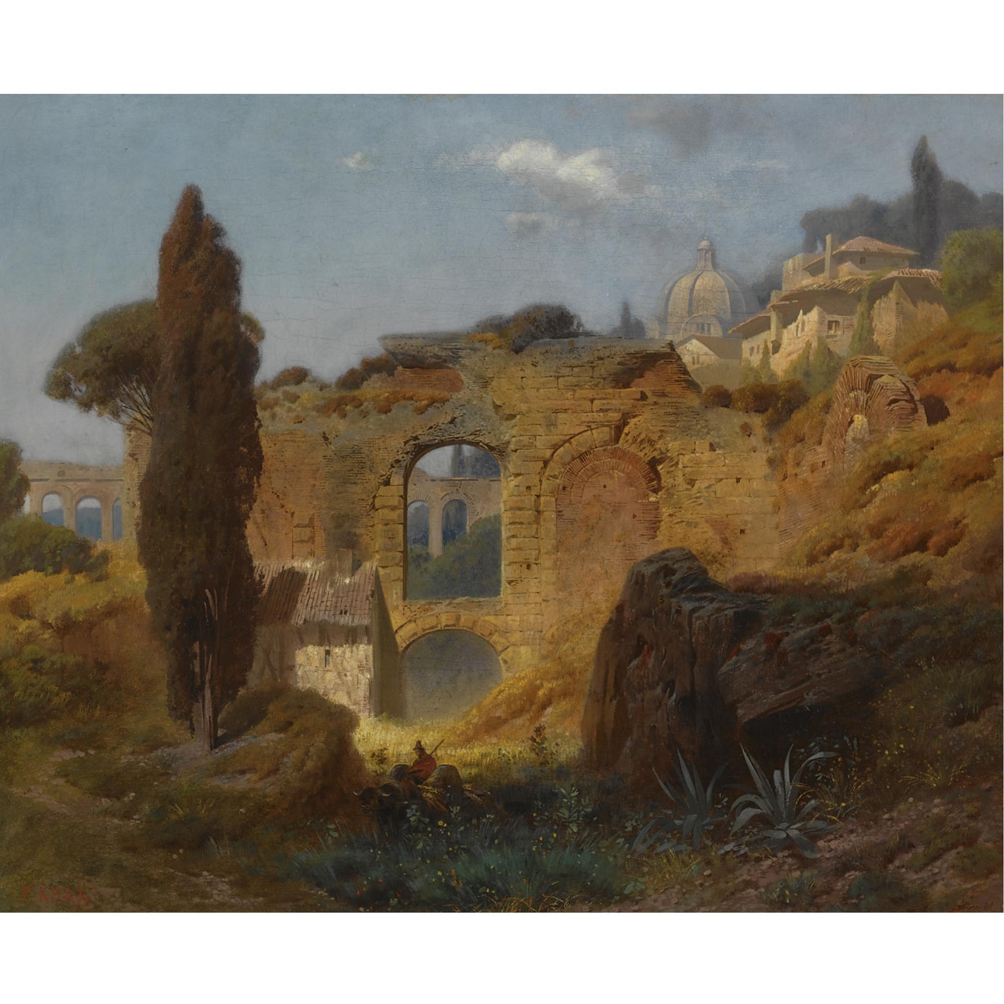 Ferdinand Knab - View Of The Ruins At Taormina, Sicily