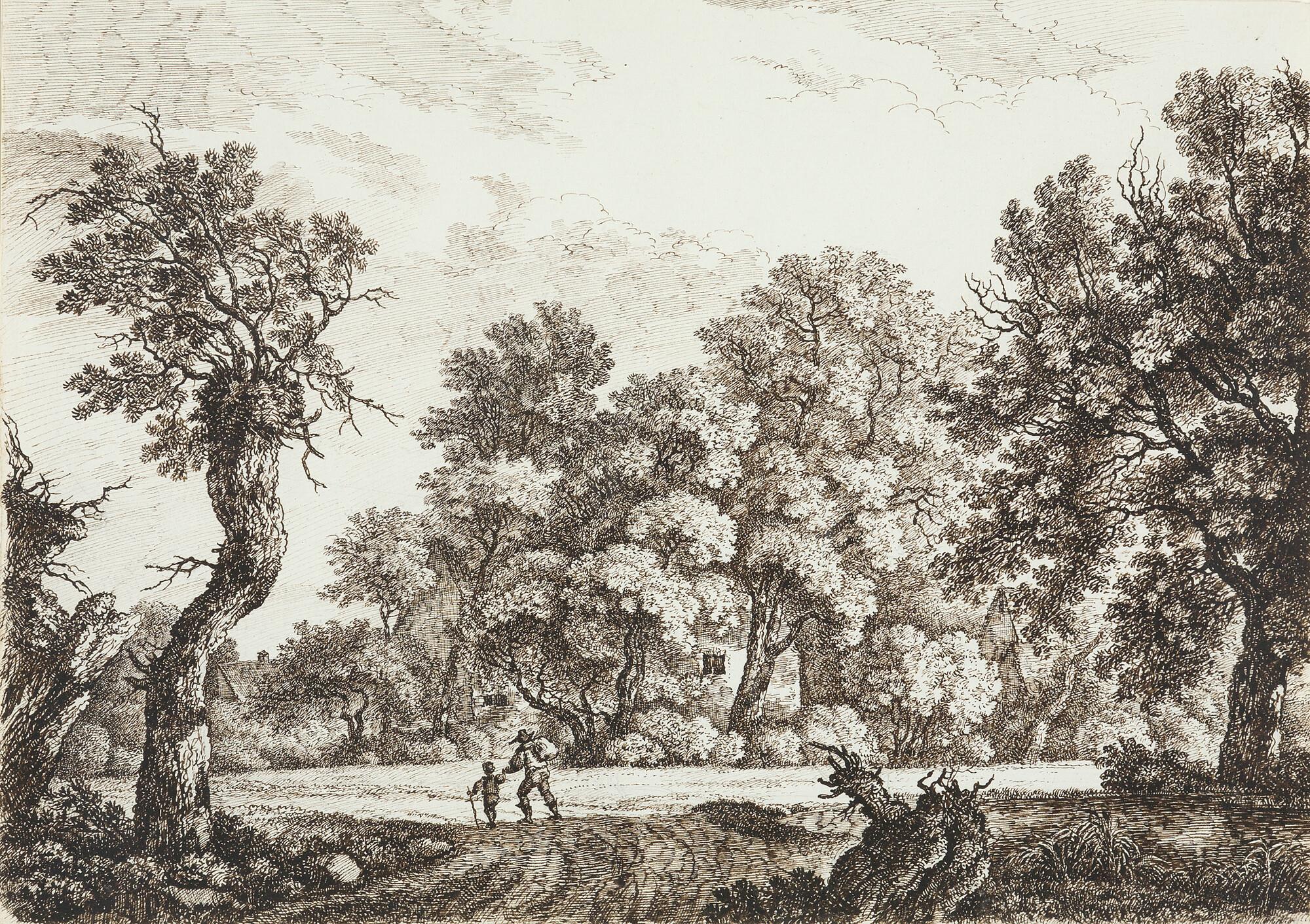 Ferdinand Kobell - Große Landschaft mit Wanderern.