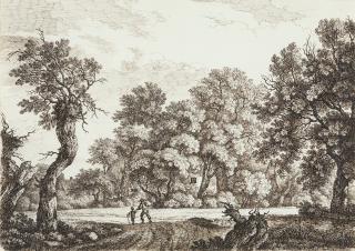 Ferdinand Kobell - Große Landschaft mit Wanderern.