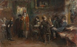 Ferdinand Leeke - Im Café Stefanie in München