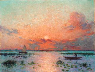 Ferdinand Loyen Du Puigaudeau - Barques de pêche au soleil couchant