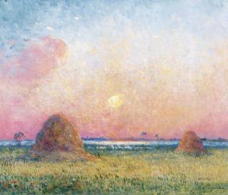 Ferdinand Loyen Du Puigaudeau - Bottes de blé au coucher du soleil