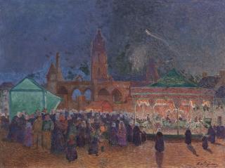 Ferdinand Loyen Du Puigaudeau - La fête foraine de nuit à Batz-sur-Mer