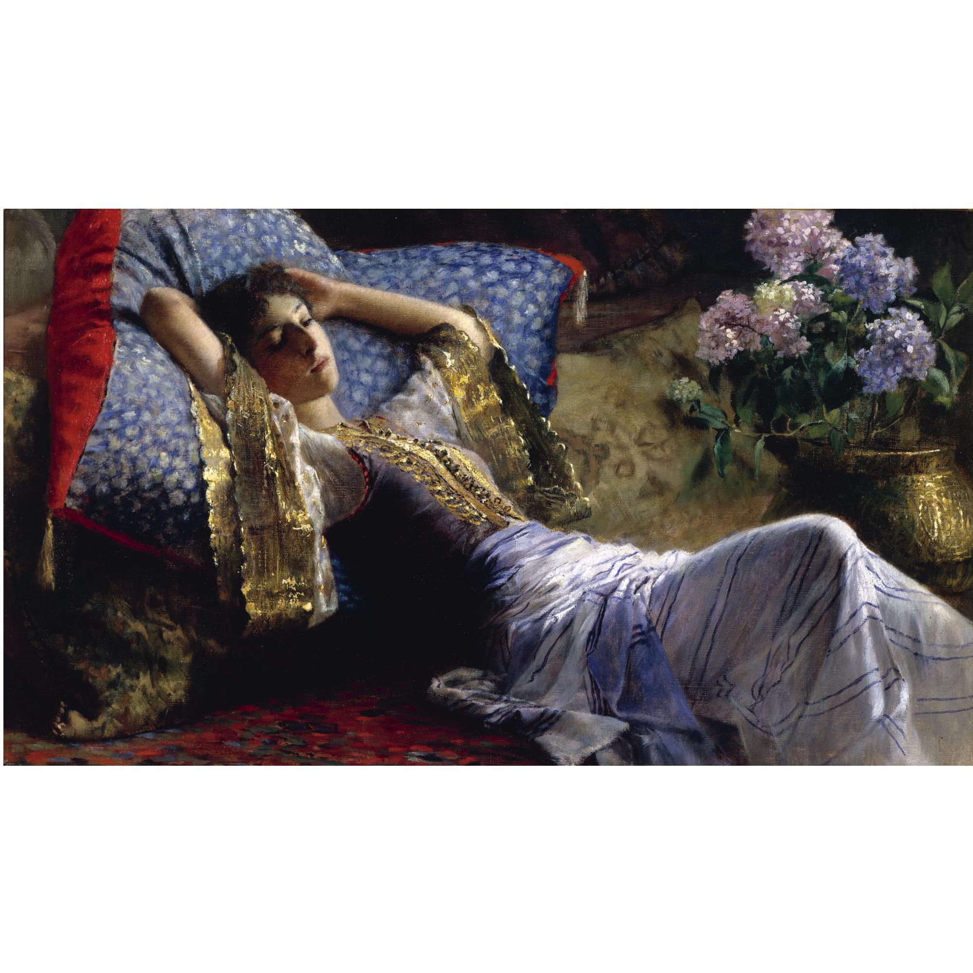 Ferdinand Max Bredt - German reclining Odalisque